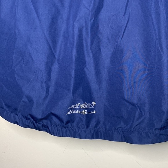 Eddie Bauer Hooded Light Fall Jacket Blue Double Zipper Rain Coat Kids L 14/16 - Picture 11 of 16